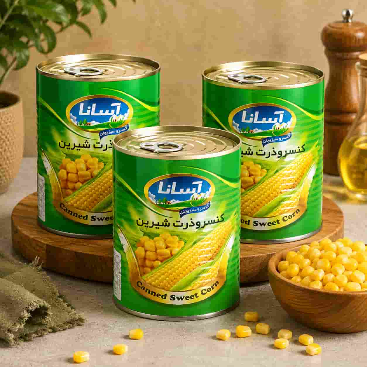 تصویر 3 از کنسرو ذرت آسانا تهیه شده از دانه های تازه